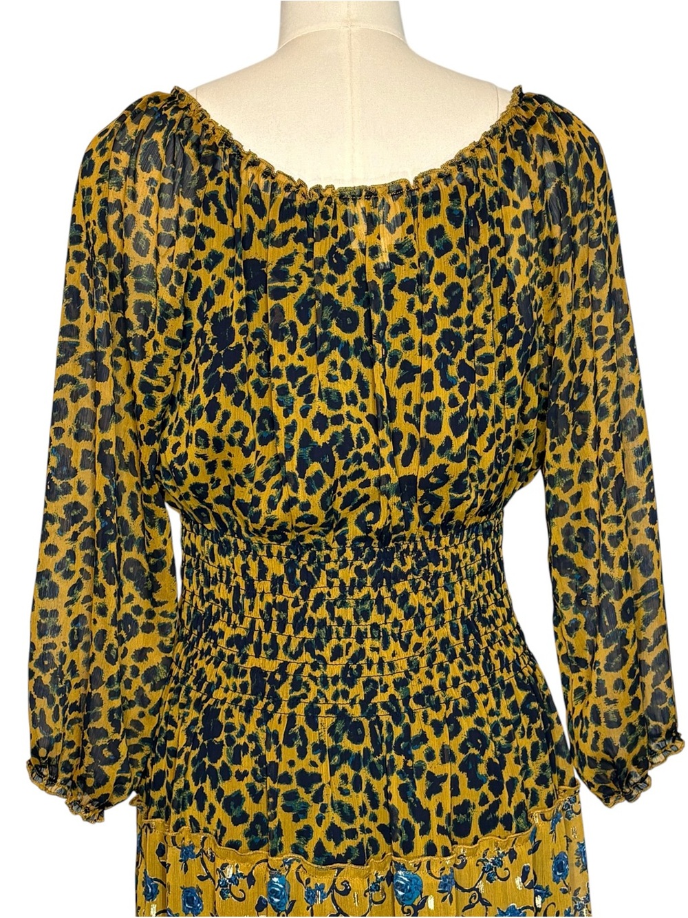 Anthropologie Fig and Flower Floral Leopard Tiered Maxi Dress | M - Picture 6 of 10